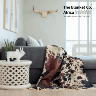 Nguni Skin - Ivory - Black